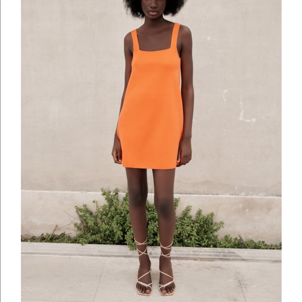 NWT - Zara Orange Fit & Flare dress